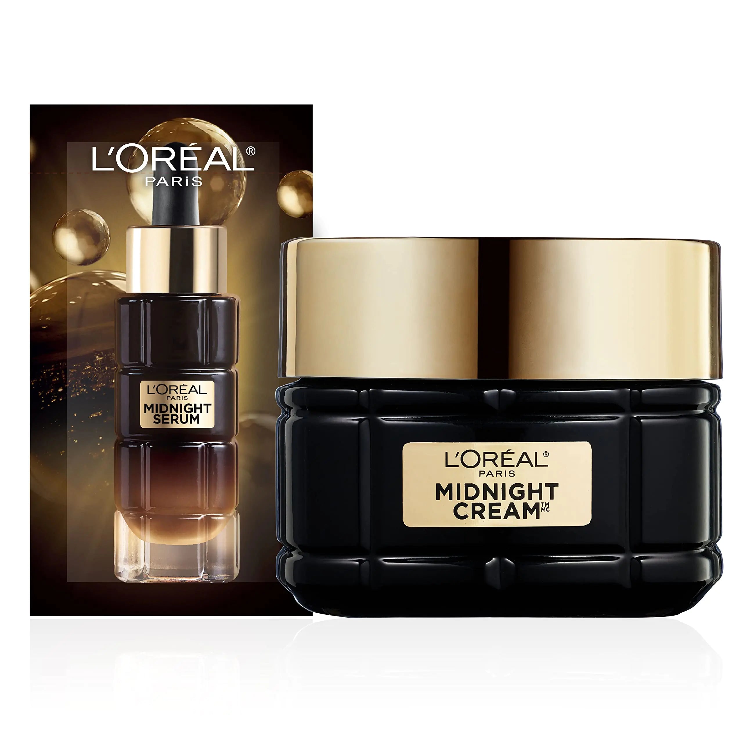 LOreal Paris Age Perfect Anti-Aging Midnight Cream Reduce Wrinkles & Firm 1.7oz + Serum Sample
