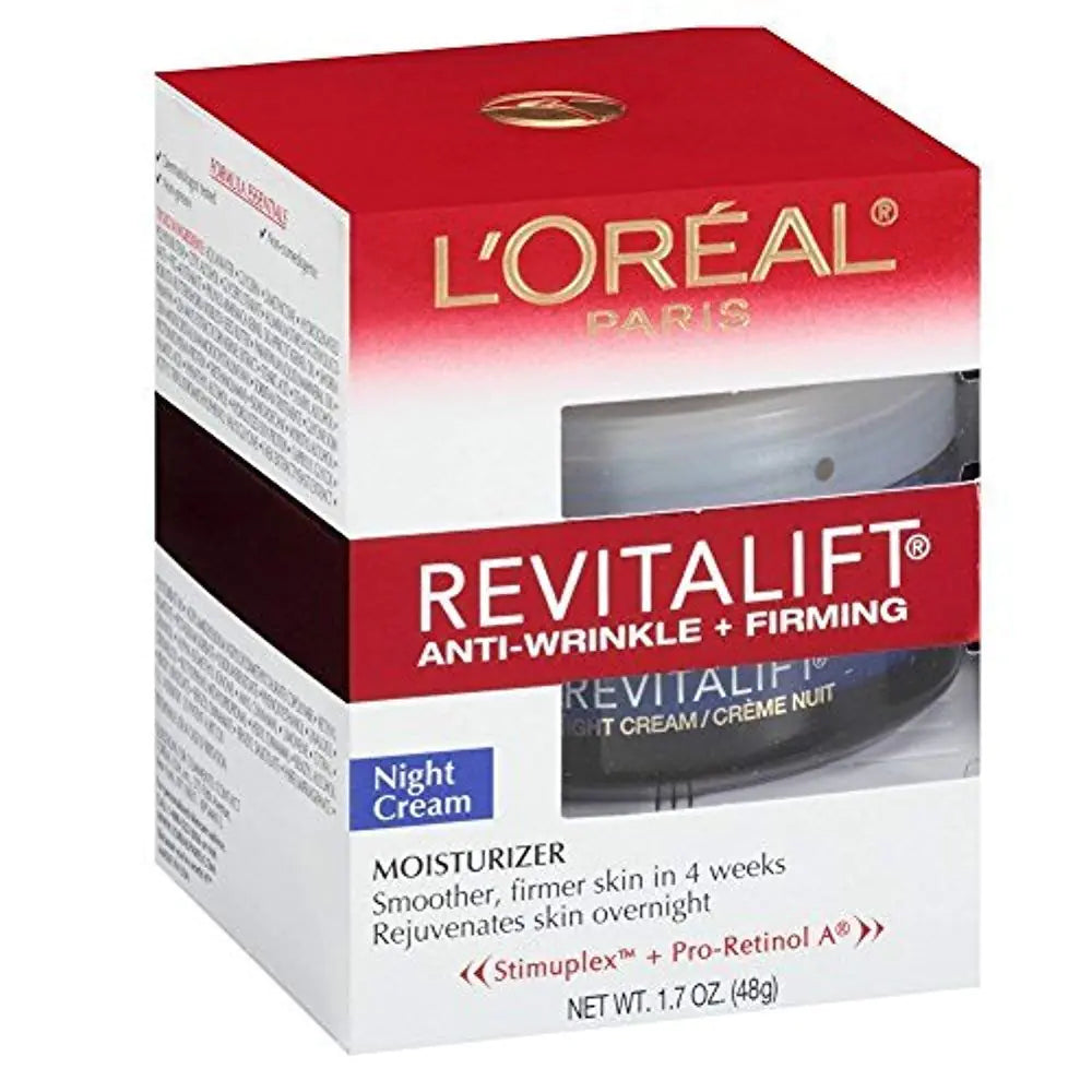 LOreal Paris RevitaLift Anti-Wrinkle + Firming Night Cream Moisturizer 1.7 oz (Pack of 3)
